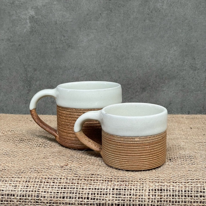 Ribbed Beige Mug Large