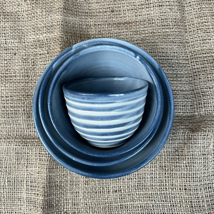 Bowl Set of 4 - Blue Swirl