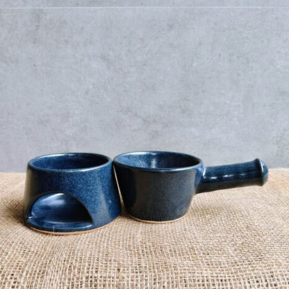 Artisinal Fondue & Sauce Warmer Set - Midnight Navy