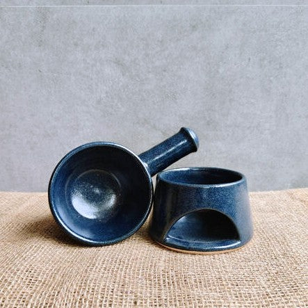 Artisinal Fondue & Sauce Warmer Set - Midnight Navy