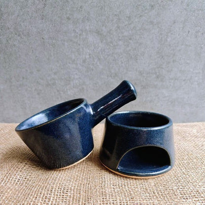 Artisinal Fondue & Sauce Warmer Set - Midnight Navy